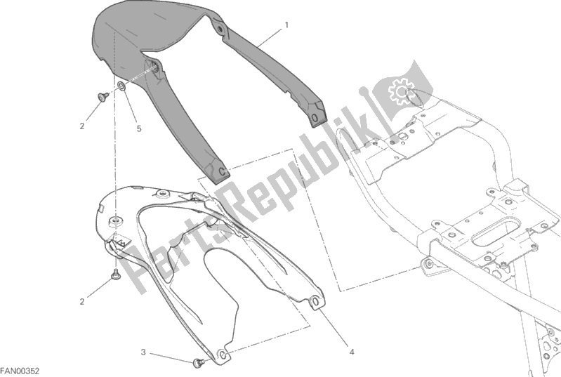 Tutte le parti per il Parafango Posteriore del Ducati Scrambler Icon USA 803 2019